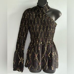 A.L.C. Black and Gold Textured Dress size 4